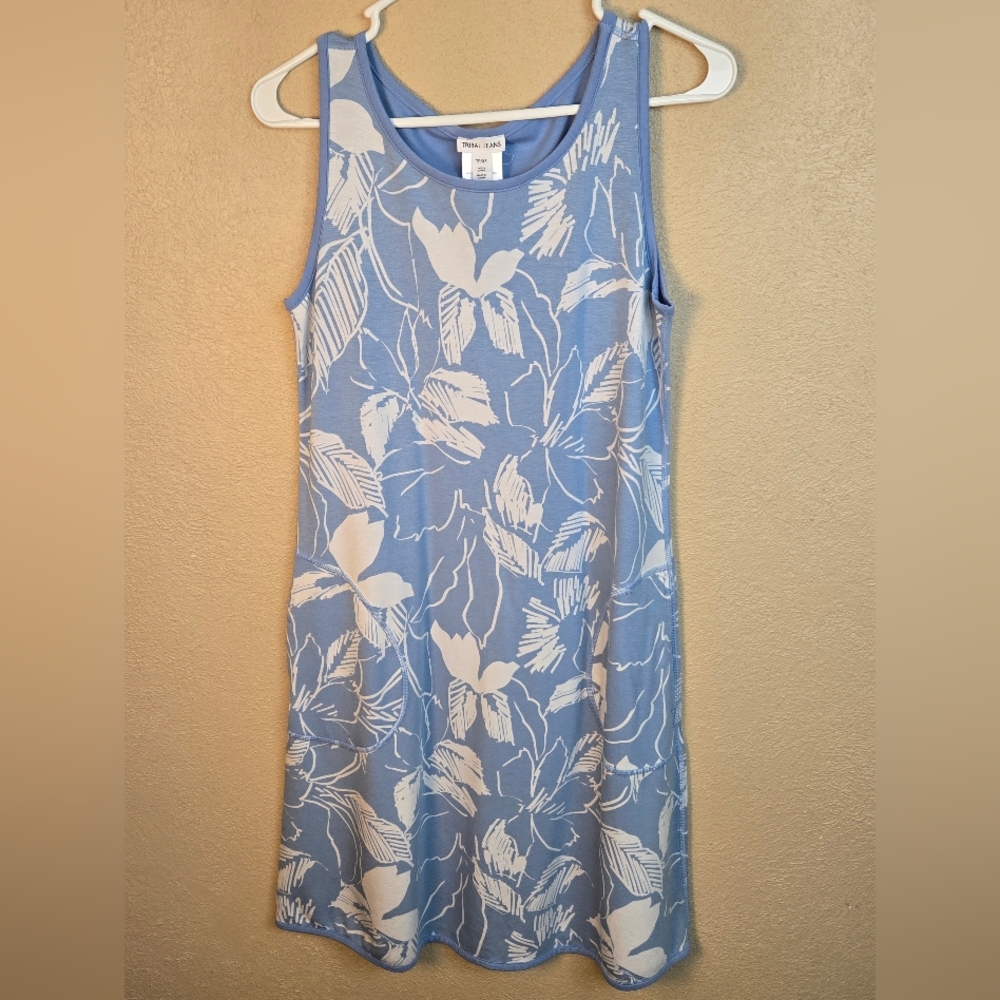 Tribal Jeans Sky Chambray Floral Reversible Midi Dress XS NWT (6482)